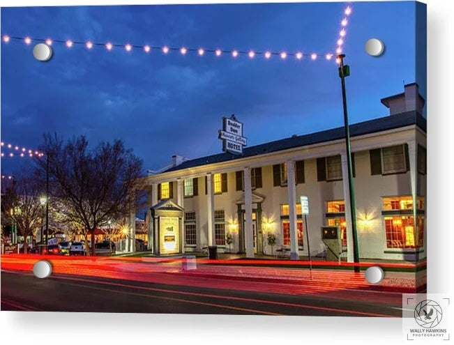 Boulder City Hotel at Night 1 - Acrylic Print Pixels