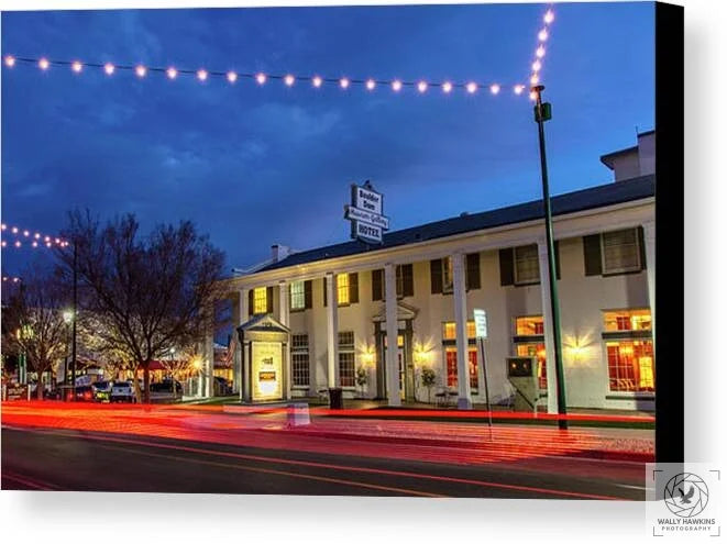 Boulder City Hotel at Night 1 - Canvas Print Pixels