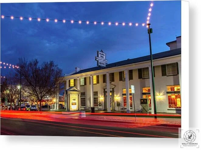 Boulder City Hotel at Night 1 - Canvas Print Pixels