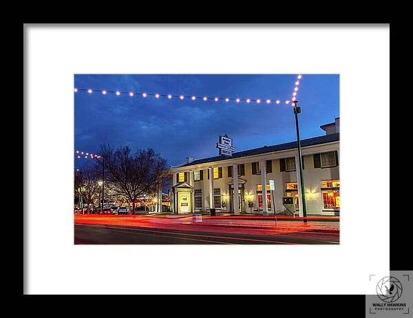 Boulder City Hotel at Night 1 - Framed Print Pixels