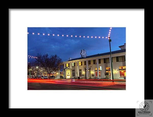 Boulder City Hotel at Night 1 - Framed Print Pixels