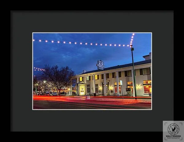 Boulder City Hotel at Night 1 - Framed Print Pixels