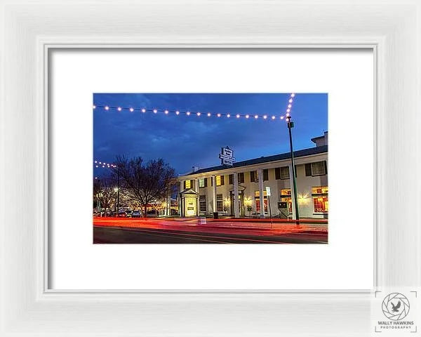 Boulder City Hotel at Night 1 - Framed Print Pixels