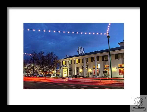 Boulder City Hotel at Night 1 - Framed Print Pixels