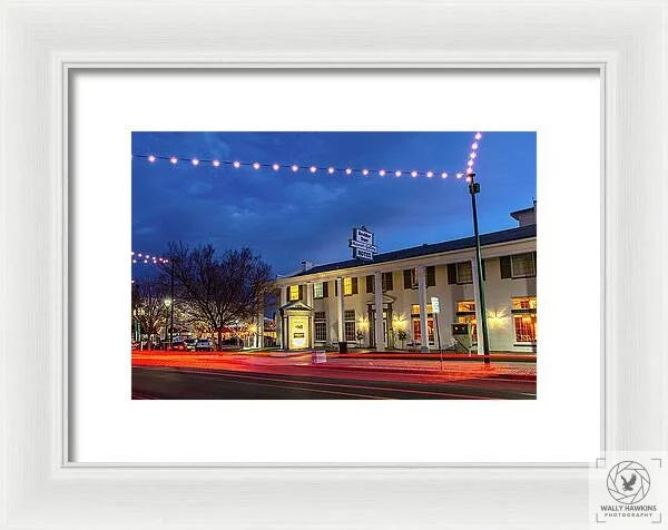 Boulder City Hotel at Night 1 - Framed Print Pixels