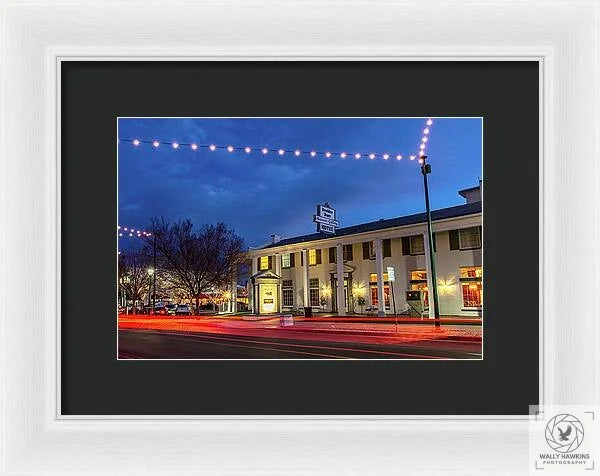 Boulder City Hotel at Night 1 - Framed Print Pixels