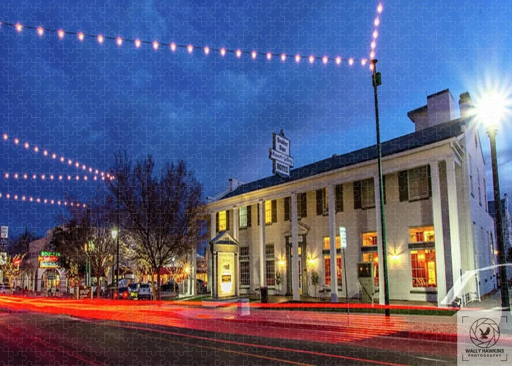 Boulder City Hotel at Night 1 - Puzzle Pixels