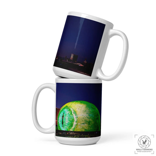 Green Eye - White glossy mug Wally Hawkins Photography